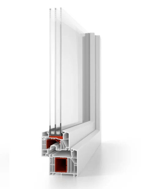 Perfil de caixilharia PVC Aluplast Ideal 7000 com isolamento térmico e acústico avançado