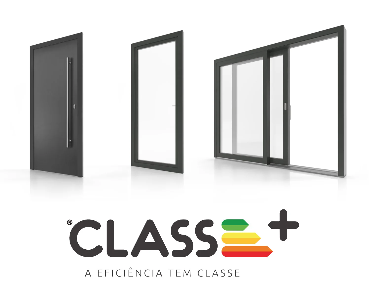 Portas e janelas PVC Classe A+ com elevada eficiência energética e design moderno.