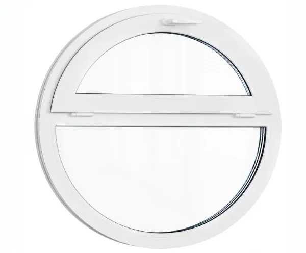 Janela redonda basculante em PVC de 100 cm com design moderno