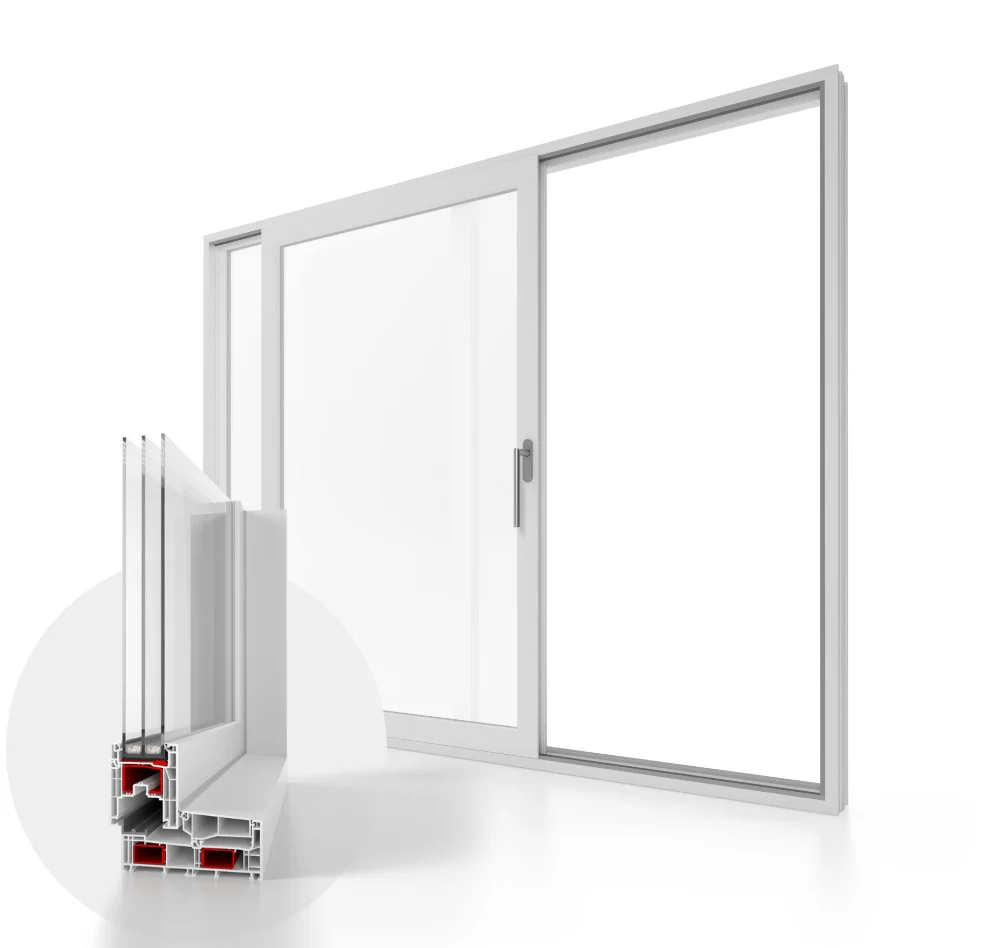 Janela de correr Smart Slide em PVC Aluplast com design moderno e elevado isolamento
