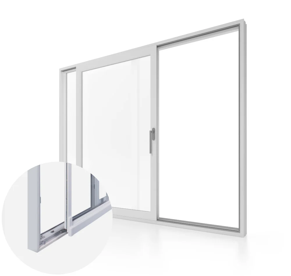 Janela oscilo-paralela PSK em PVC Aluplast com sistema de correr e basculante