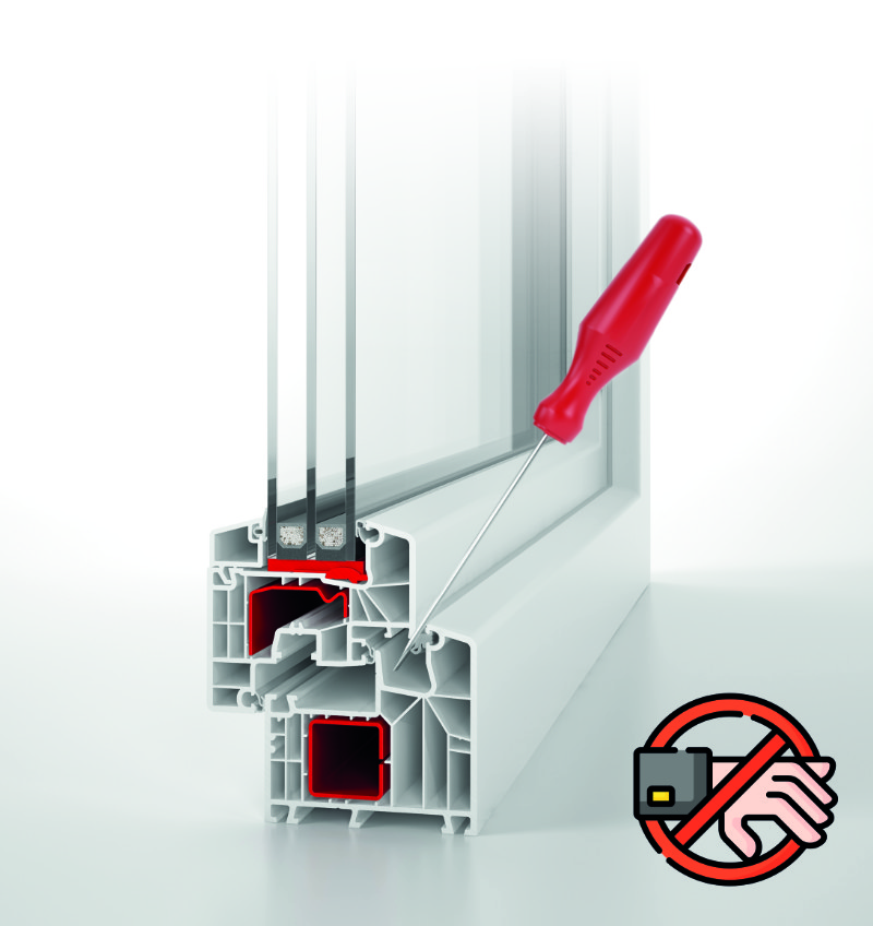 Janela PVC com sistema Safetec Inside para máxima segurança contra arrombamentos e isolamento térmico reforçado