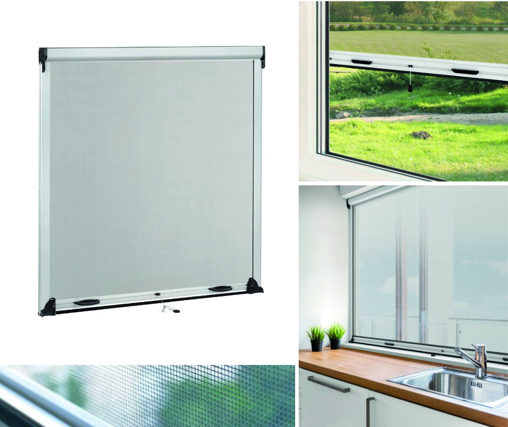 Mosquito screen installed on PVC window, offering protection against insects and natural ventilation